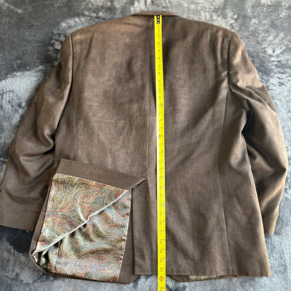 Lauren Ralph Lauren Mens Brown Faux Suede Two Button Blazer Sport‎ Coat 44R